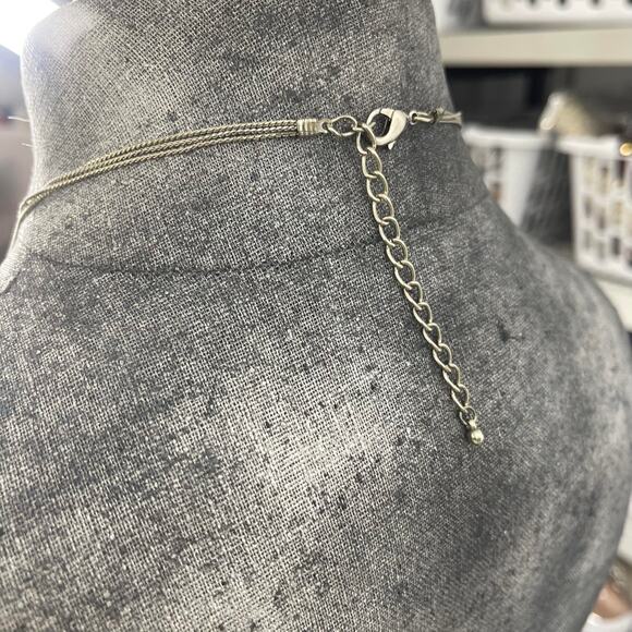 necklace teal blue beaded silver fashion jewelry trendy versatile bohemian - Picture 5 of 10